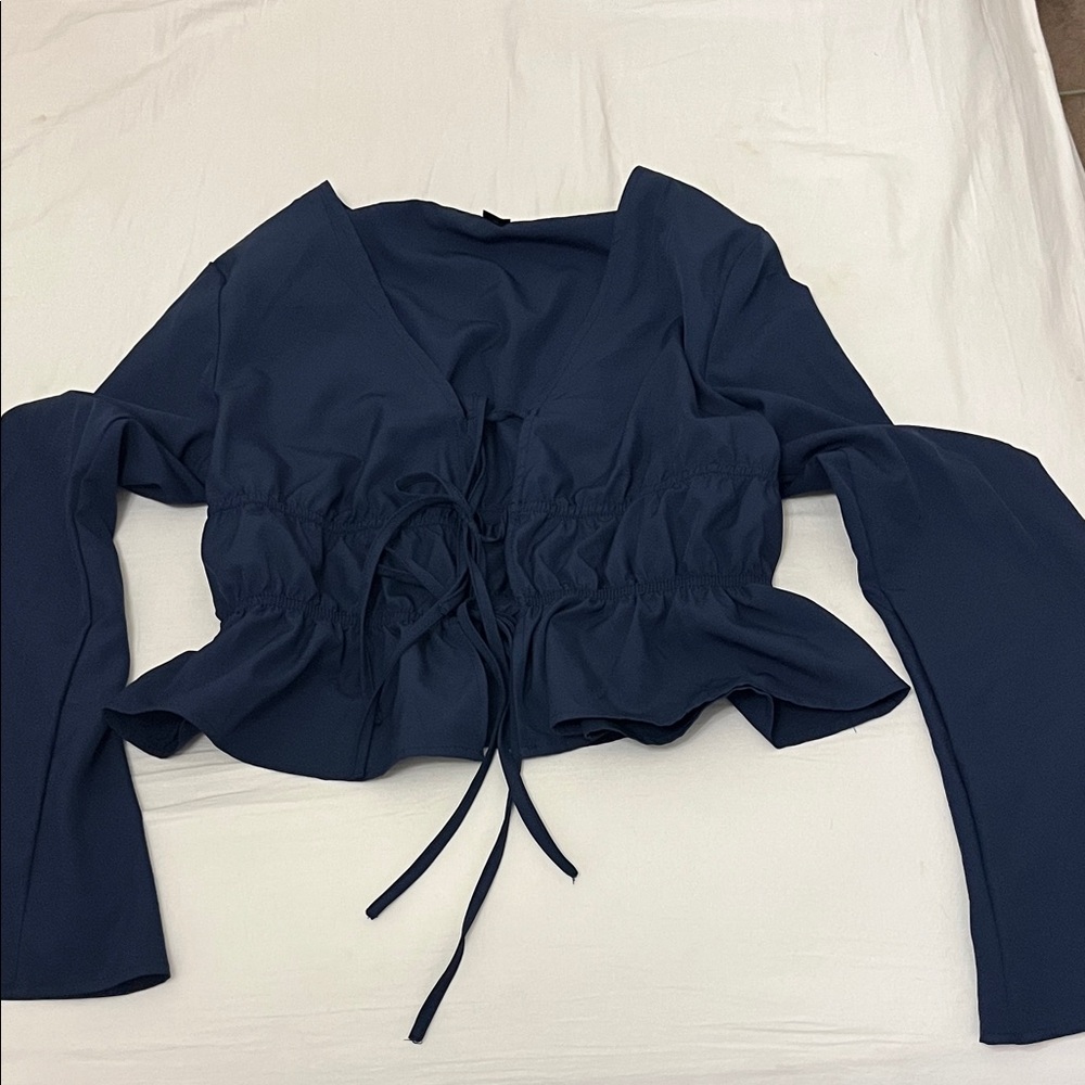 Elegant Navy Blue Women's Top